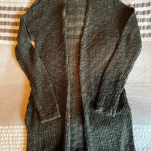 Olive Knit Long Cardigan - Picture 2 of 3